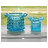 Westmoreland Thousand Eye blue glass top hat,