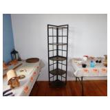 Metal & wood 5 shelf corner display unit, 19.5" x