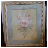 2 large framed floral prints - Extra large