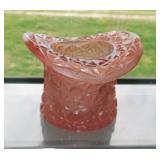 Fenton pink Daisy & Button glass top hat