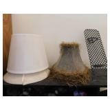 4 small linen lamp shades - Metal mesh wall