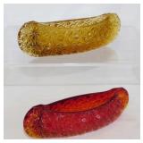 Fenton Amberina Cadmium glass Daisy & Button