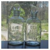 2 antique Wheaton Glass apothecary bottles w/