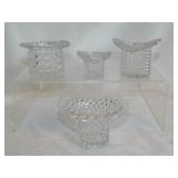 4 clear glass top hats: Westmoreland Thousand Eye