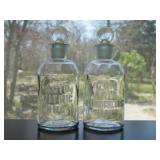 2 antique Wheaton Glass apothecary bottles w/