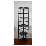 Metal & wood 5 shelf corner display unit,