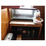 Primitive wooden table, 46" x 29" x 29" - Glass