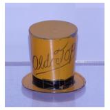 Rare tin litho Old Top shot glass hat, 2" tall