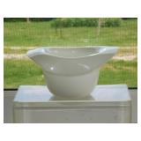 Large milk glass Bowler Derby hat w/ pontil scar,