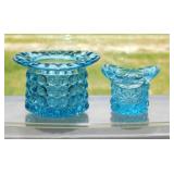 Westmoreland Thousand Eye blue glass top hat,