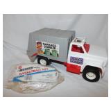 1970 Garbage Gobbler plastic toy truck, 14" long