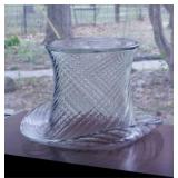 Extra large swirl glass top hat w/ bubbles &