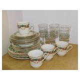 1990 Sango Noel Christmas china 5 piece place