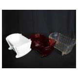 3 Indiana Glass baby cradles, 5" long