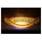 Fenton Amberina Vaseline glass Daisy & Button