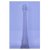 Uranium paneled swung stretch glass vase, 12.5"