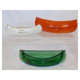 3 souvenir canoes: Porcelain Wisconsin, -