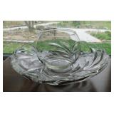 Indiana Willow centerpiece console glass bowl,