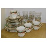1990 Sango Noel Christmas china 5 piece place