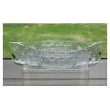 American Brilliant Uranium heavy cut crystal canoe