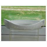 Fenton milk glass canoe celery boat yacht, 11"