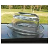 Vintage glass Bowler Derby hat, 4.5" brim