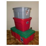3 storage totes w/ lids