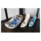 Porcelain Dutch shoe planter, 5.5" long - 2