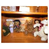 7 plush Boyds Bears, one w/ Yankee jar candle