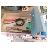 Antique & electric solder irons - 2 spools of