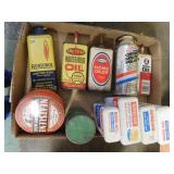 Vintage oiler tins - Neatslene shoe grease tin -