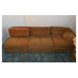 Plush 3 cushion hide-a-bed sofa couch, 100" wide,