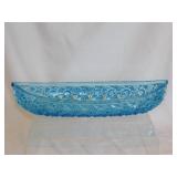 Fenton Aqua Blue Daisy & Button glass canoe