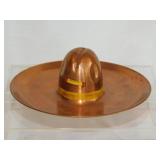 Large copper souvenir Western Cowboy hat, 8" brim