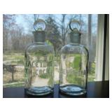 2 antique Wheaton Glass apothecary bottles w/
