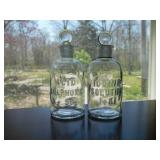 2 antique Wheaton Glass apothecary bottles w/