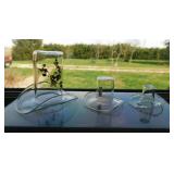 3 small test tube glass top hats including a