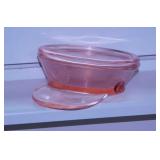 1916 Paden City pink military cap hat glass