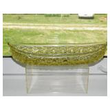 Fenton Yellow Daisy & Button glass canoe celery