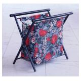 Kitschy Mid Century folding sewing basket stand -