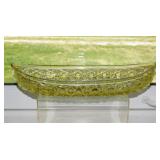 Fenton Yellow Daisy & Button glass canoe celery