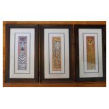 6 framed African animal prints: Double matted