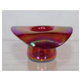 Rare signed Gibson ruby red Carnival glass top