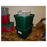 3 storage totes w/ lids
