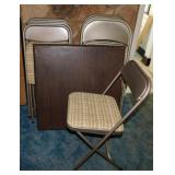 Mid Century Samsonite card table & 10 upholstered