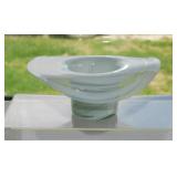 Uranium swirl glass Cowboy hat, 5.5" brim,