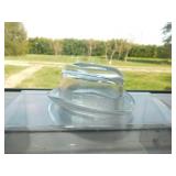 Vintage glass Bowler Derby hat, 4.5" brim