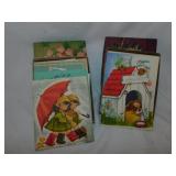 2 boxes sweet vintage greeting cards & envelopes