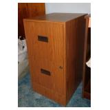 Metal woodgrain 2 drawer filing cabinet