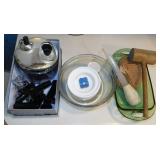 Green glass loaf pan - 2.5 qt. glass mixing bowl